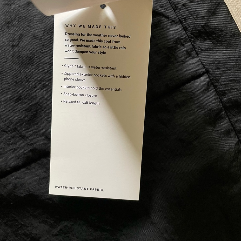 Lululemon Lightweight Collared A-Line Coat Jacket in Black - Picture 5 of 12